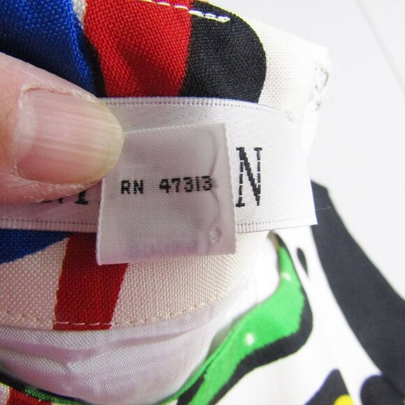 VTG 80s 90s GILLIAN Abstract SILK POP ART Atomic Mod Artsy Geometric Dress M - Picture 9 of 10